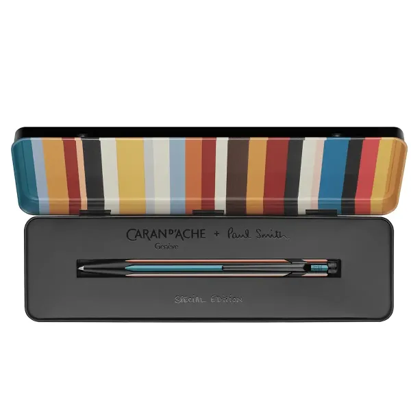 caran d ache 849 Kugelschreiber designed von Paul Smith 5 Edit in schwarz, giftbox offen