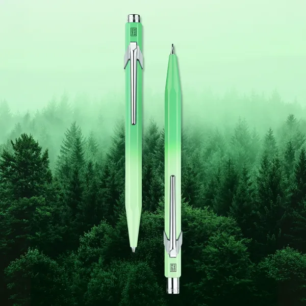 Caran d'Ache Set 849 ballpoint+mechanical pen misty forest green, style