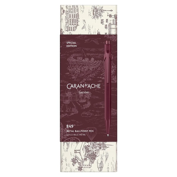 Caran d'Ache Toile de Jouy Burgundy special edition decorative packaging