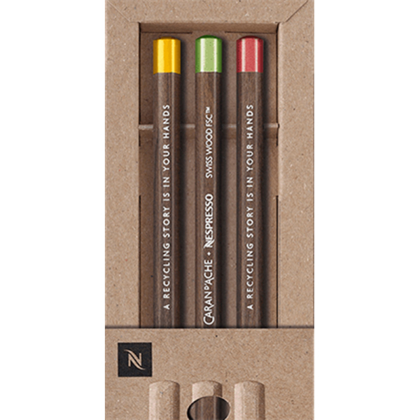 Caran d'Ache graphite pencil set, woods, nespresso limited etion no4, open
