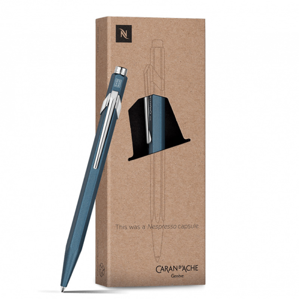 Caran d'Ache 849 ballpoint, Nespresso Edition No 1, matte blue, with gift box