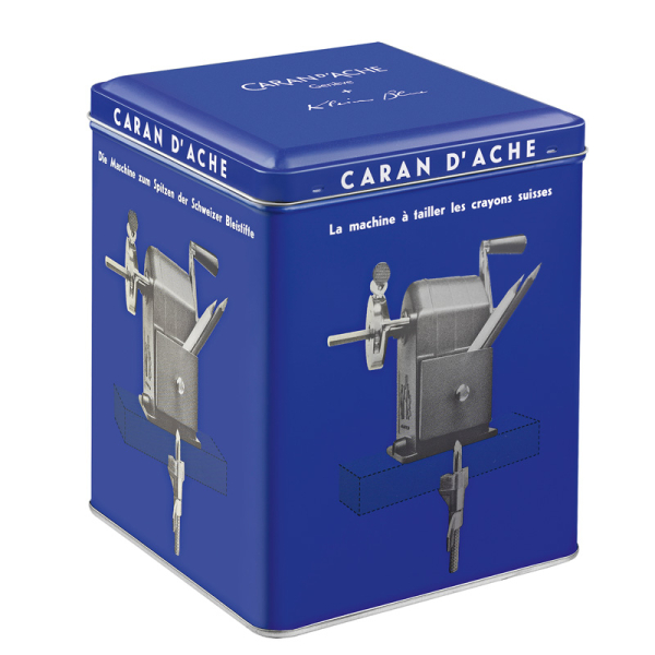 caran d ache Metall Spitzmaschine, Klein Blue in ultramarineblau, Metallbox