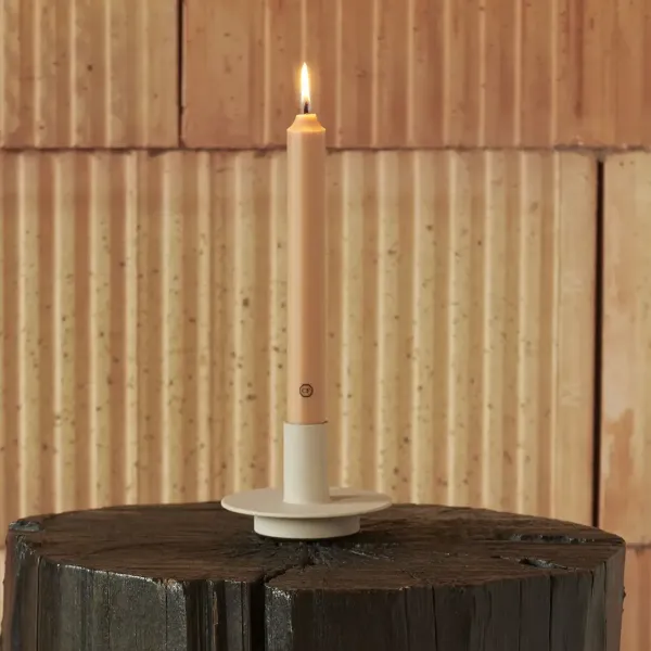 Carrière-Frères, taper cented candle, cedar, beige, style1