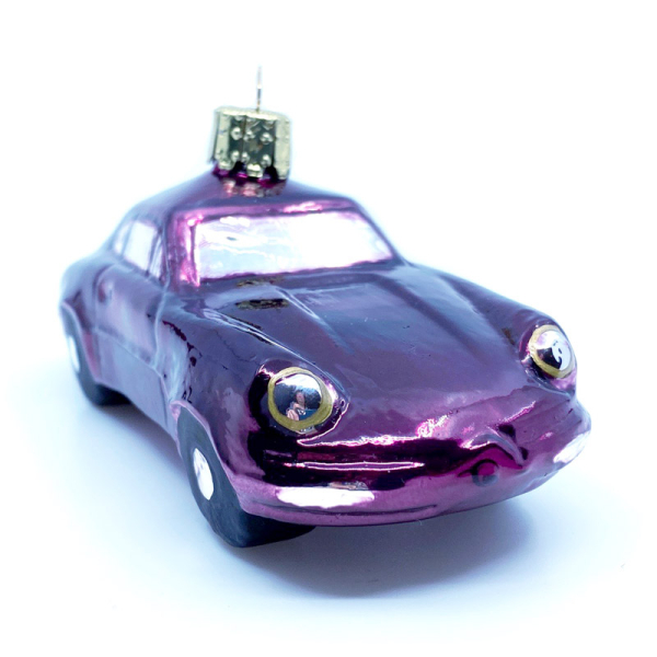 Christborn Christmas decoration Porsche 911 aubergine, front