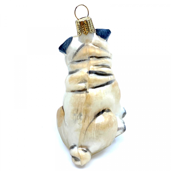 Christborn Weihnachtsanhänger Mops beige, RÜCKSEITE
