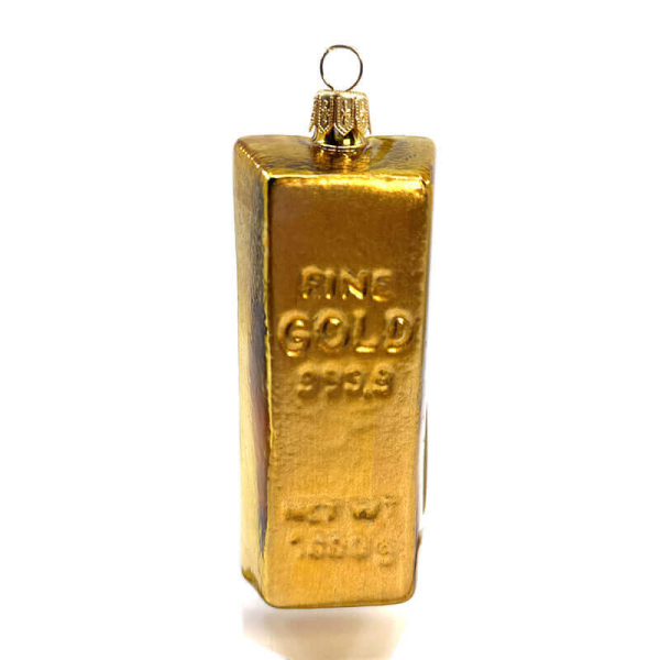 Christborn Chrismas decoration gold bar