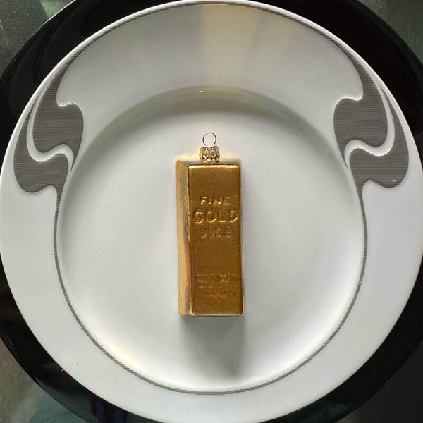 Christborn Chrismas decoration gold bar, style