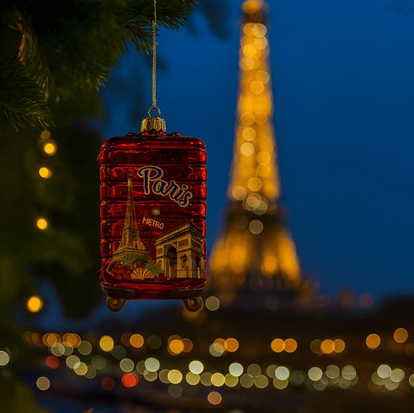 Christborn Weihnachtsanhänger Koffer Paris rot, style