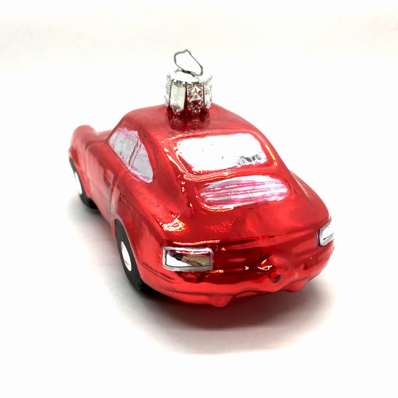Christborn Weihnachtsanhänger Porsche 911, rot, von hinten
