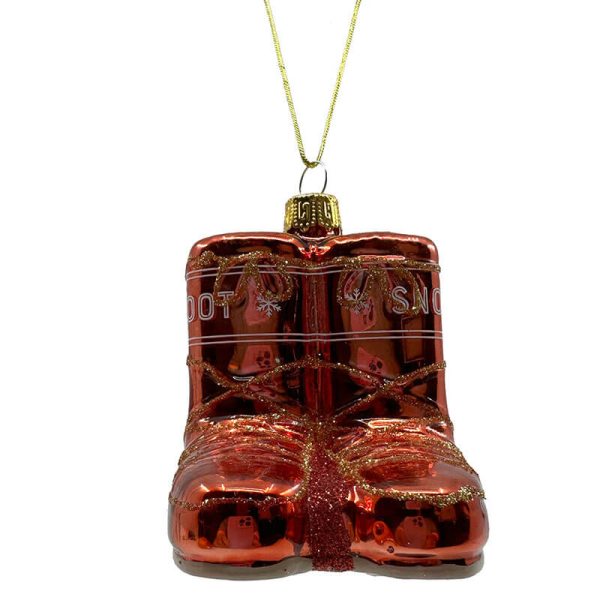 Christborn Chrismas decoration Moonboots red, front