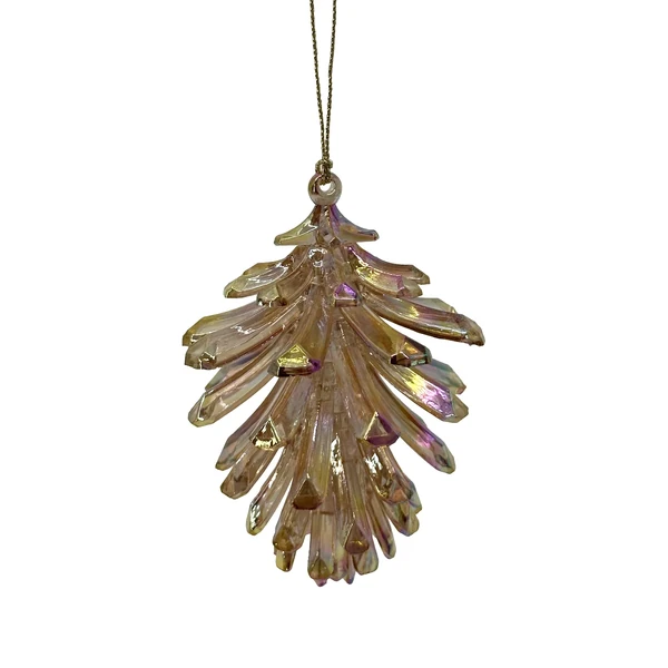 Christmas Inspirations Weihnachtsbaumschmuck Zapfen apricot changierend