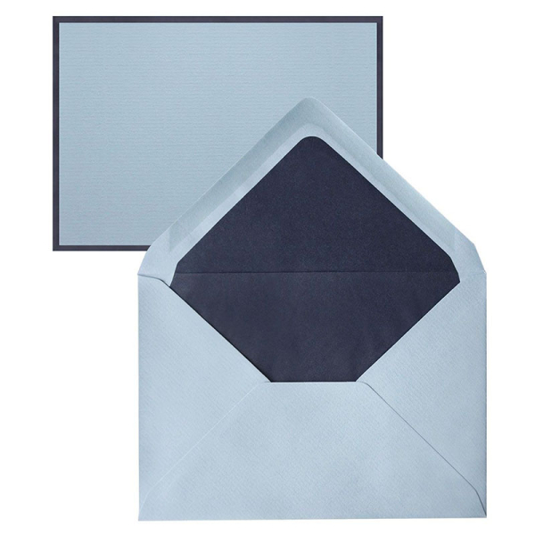 Crown Mill Korrespondenz Karten Set mit Briefumschlage Bicolor, blau-dunkelblau
