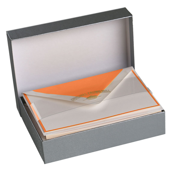 Crown Mill Korrespondenz Karten Set mit Briefumschlage Bicolor, weiß-orange, style