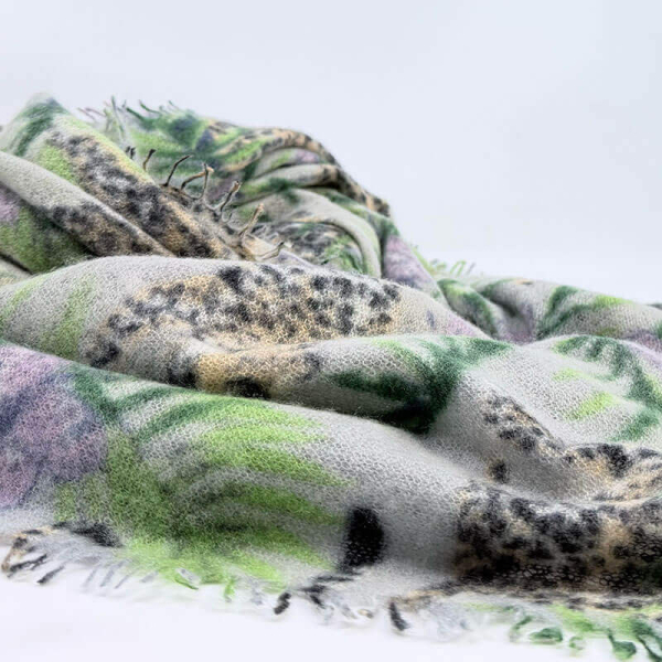 Cute Stuff, cashmere Schal, Jungle grau lila, flach