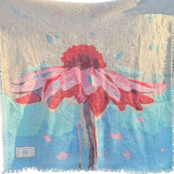 Cute Stuff, cashmere Bandana Flower frosty, detail