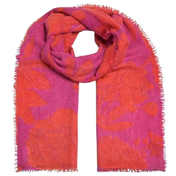 Cute Stuff Cashmere Schal Dahlia Wild Berry mit Dahlienmotiv