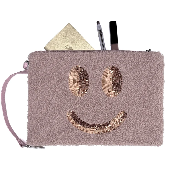 Cute Stuff Smiley-Clutch mit Platz für Notizbuch, Stift und Kosmetik