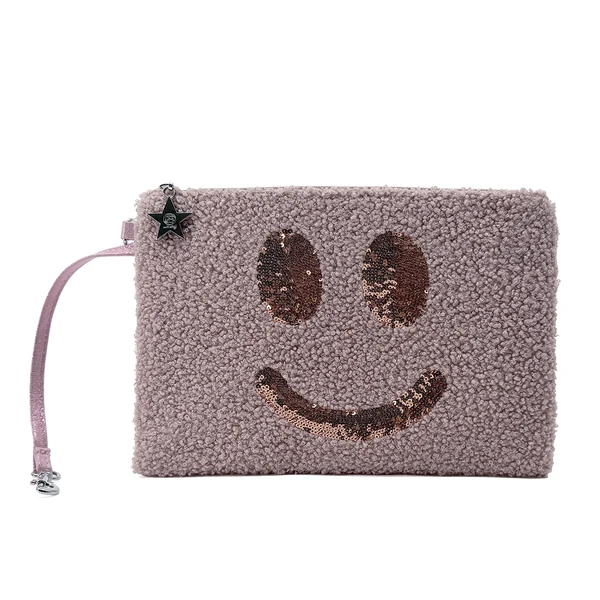 Passende Cute Stuff Clutch in Misty Pink mit roségoldenem Smiley