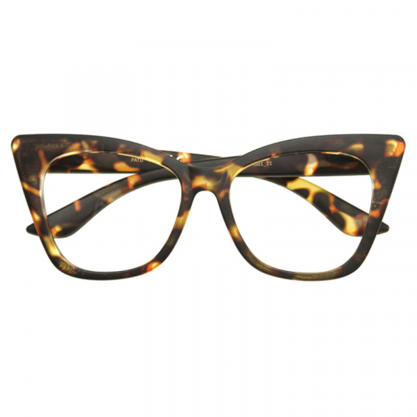 Doubleice reading glasses Panthera turtle cat eye, front