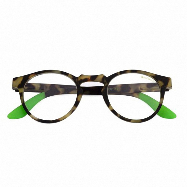 Doubleice Lesehilfe Round Demi Fluo turtle-gruen soft touch, front