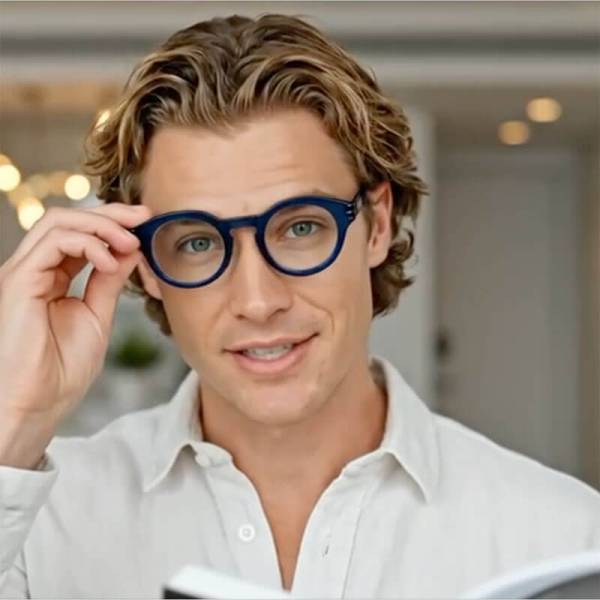 Doubleice reading glasses Bond blue, style second man
