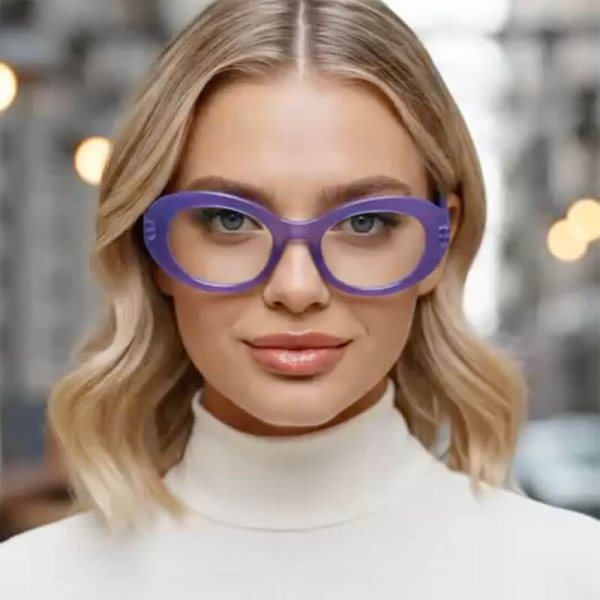 Doubleice reading glasses Sorbetto Cat-Eye purple, style model front