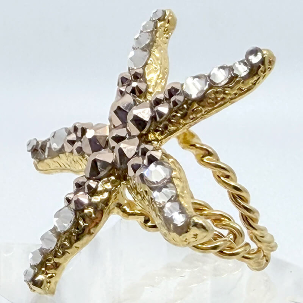 Ekaterini Ring Arethusa Seestern, champagner pink, light peach gold