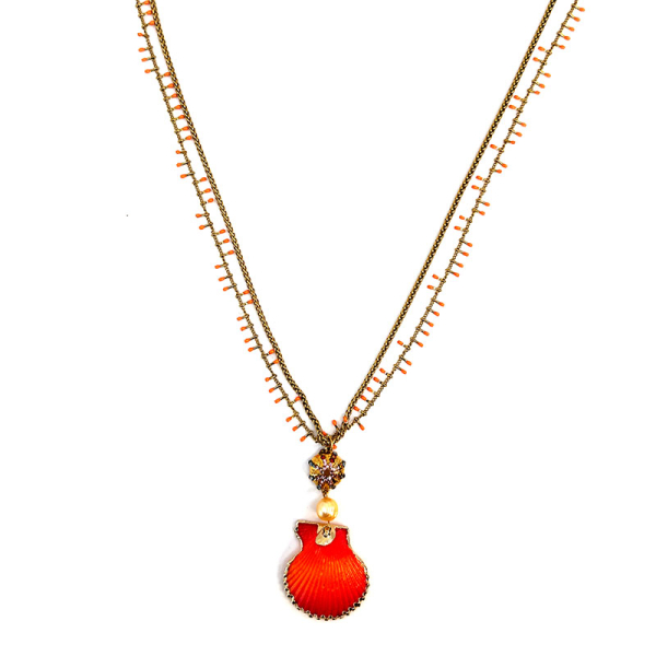 Ekaterini Kette Dazling Colio pink-rot verlaufen, goldene Akzente