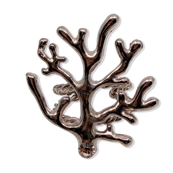 Ekaterini ring Oceania coral pinkgold with crystal stone pinkgold