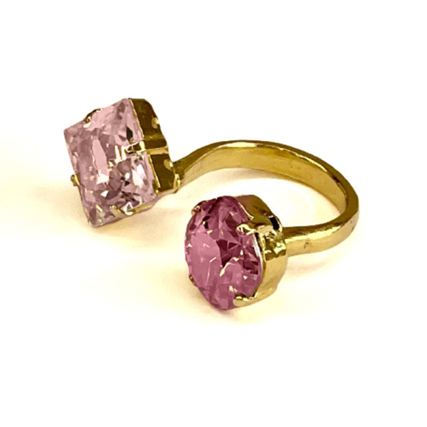 Ekaterini offener zwei-Finger-ring Princess Dream rose-fuchsia, side