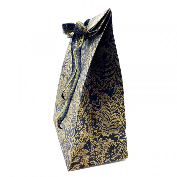 Faltschachgtel Golden Garden schwarz mit Motiv Druck gold, seite