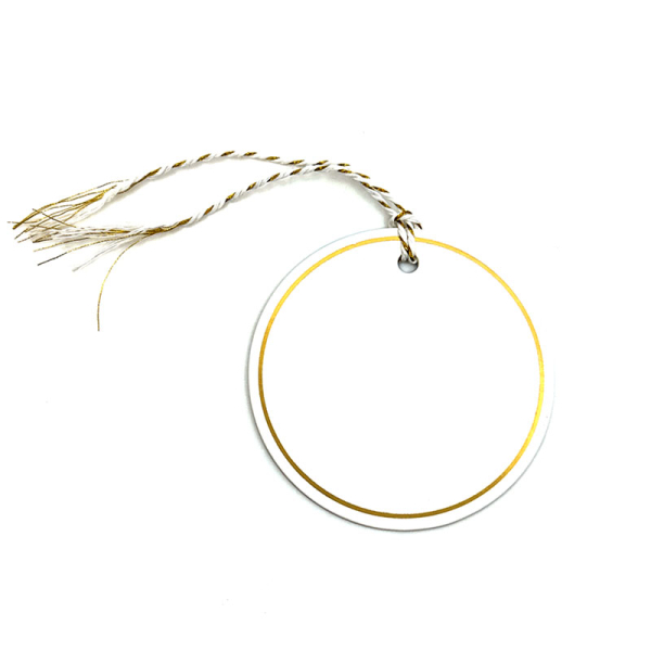 Geschenkanhänger, Herz in cremeweißmit goldenem Praegerand