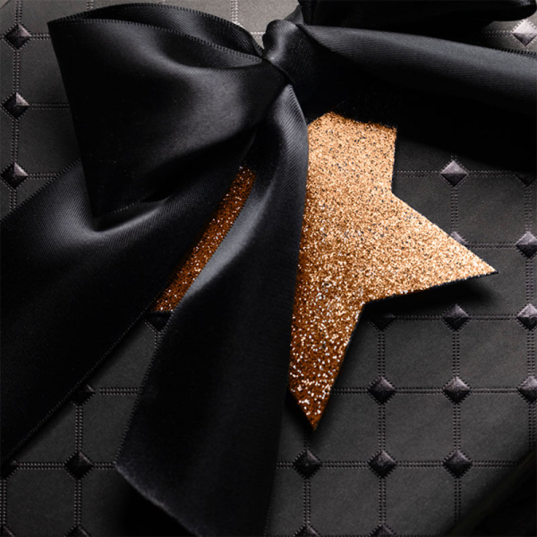 Geschenkanhänger, Stern, kupfer, glitter, am geschenk