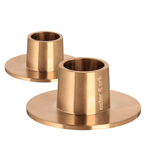 Ester-Erik Candle Holder matte rosegold set of 2