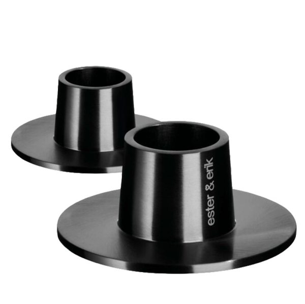 Ester-Erik Candle Holder matte black set of 2