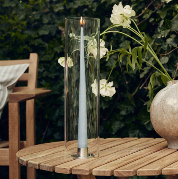 Ester-Erik Kerzenhalter matt silber 2er Set, im Garten