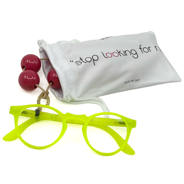 Eyesonoff, Halskette, Brillenkette, Chocker pink, style pouch