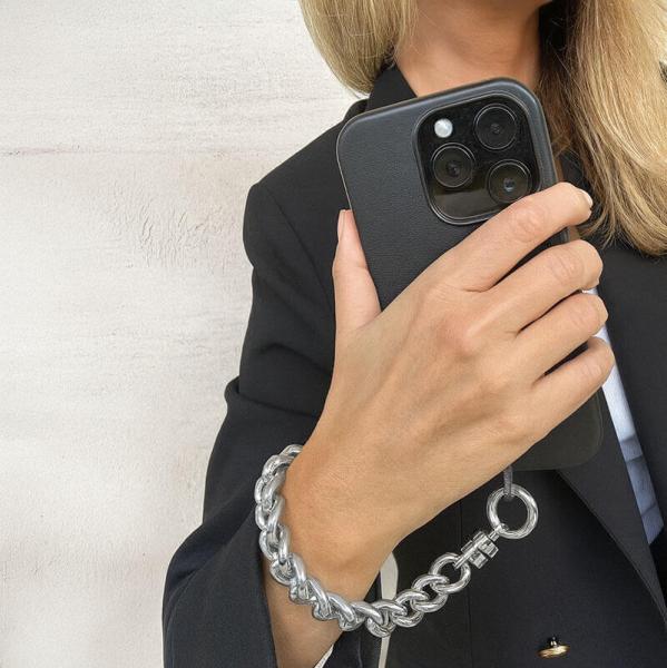 Eyesonoff, Handyhalter Kette, Phone Holder, Hellomag fett, silverm style Armband