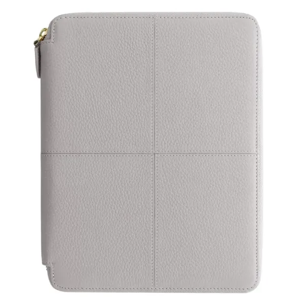 Filofax Classic Stitch Schreibmappe A5 Zip Folio in Grau, geschlossen