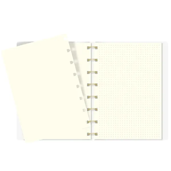 Herausnehmbarer A5-Notizblock der Filofax Classic Stitch Schreibmappe mit Punktraster- und Blankoseiten
