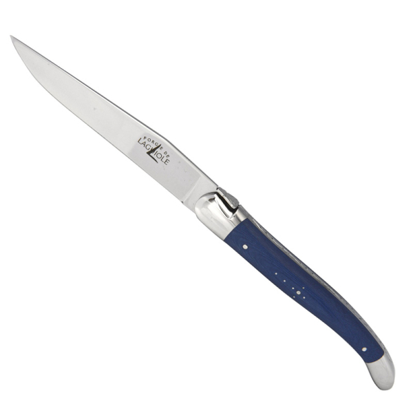 Forge de laguiole Steakmesser, komprimertes Gewebe, blau