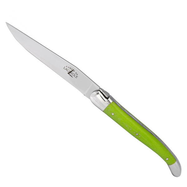 Forge de laguiole Steakmesser, komprimertes Gewebe, grün