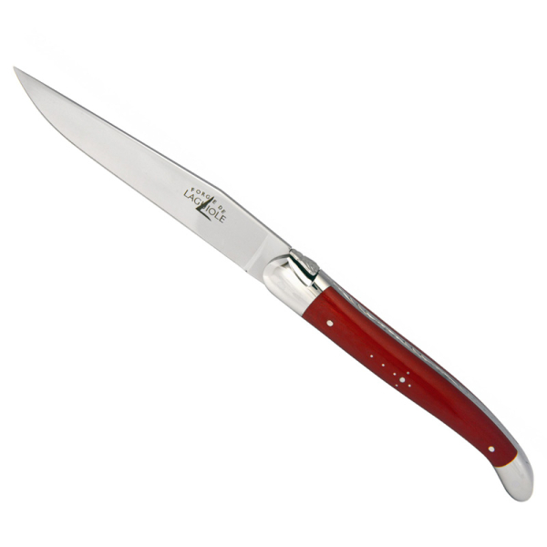 Forge de laguiole Steakmesser, komprimertes Gewebe, rot