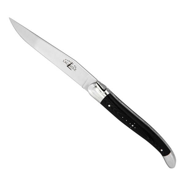 Forge de laguiole Steakmesser, komprimertes Gewebe, schwarz