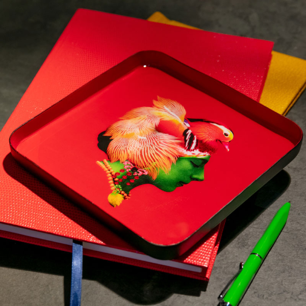 Gangzai Vide Poche, Canarbella, Mini Tablett, quadratisch, Lack merhfarbig, seitlich