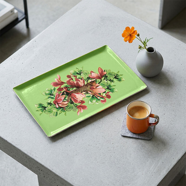 Gangzai Vide Poche, rechteckiges Tablett, Dodo, Tablett, rechteckig, Lack mehrfarbig,  style