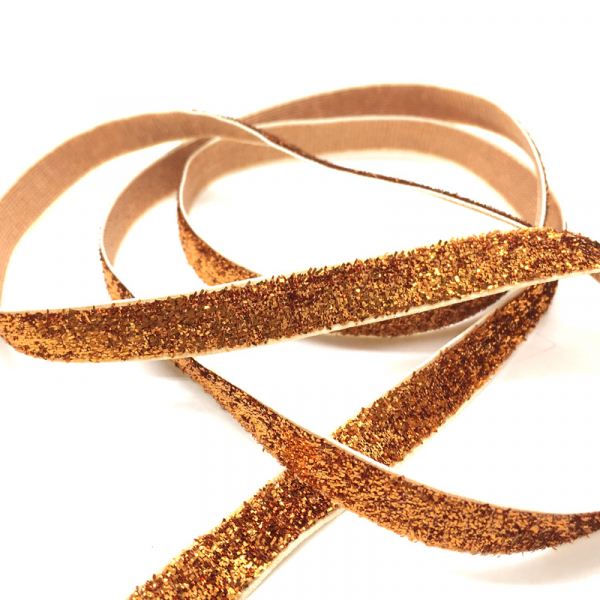 Geschenkband Spark Material Samt Farbe bronze Breite 15 mm Ausstattung ohne Drahtrand