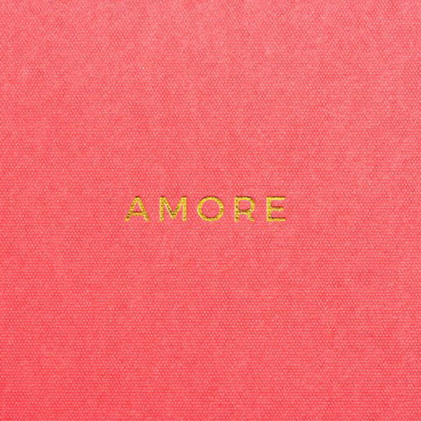Gmund Greeting Card little color notes A7 Amore, neon pink hotfoil printing gold, with envelope style