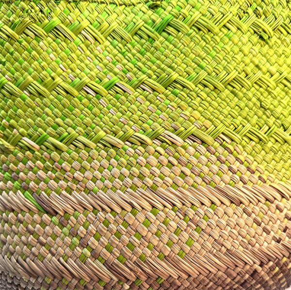 Guanabana Tote Canasto Bag S, Iraca, grün-beige-grau, detail