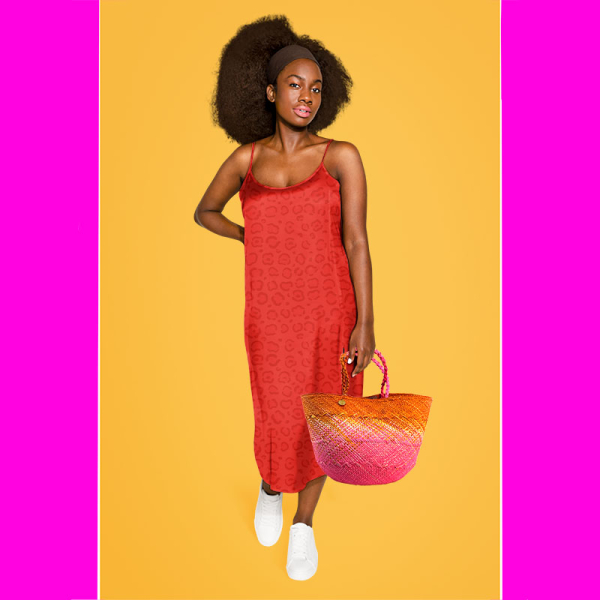 Guanabana Tote Canasto Bag S, Iraca, pink-orange, style